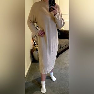 Free People Beach Midi Knit Dress Cream Size XS
